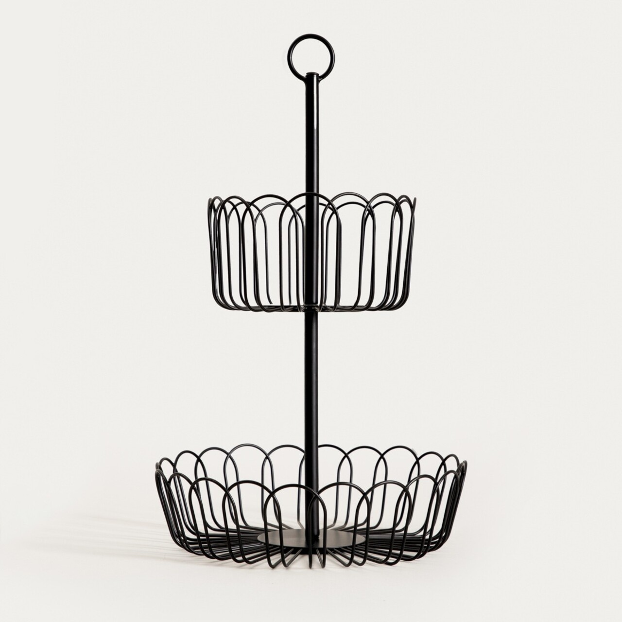 Cos fructe etajat cu 2 niveluri Wardon, Homla, 28x47 cm, otel, negru - imagine 4